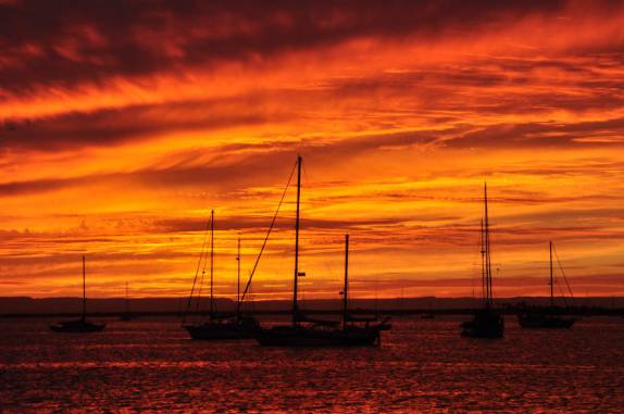 Entardecer cinematográfico em La Paz, na Baja California, no México